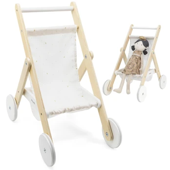 Viga Toys Medinis vežimėlis lėlėms