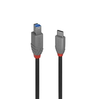 USB kabelis Lindy USB-C - USB-B 1 m Juoda (36666)