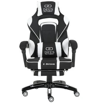 Žaidimų kėdė su pakoju DEUS X-Stream iš audinio White