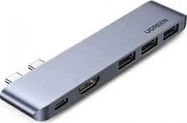 [Užsakomoji prekė] Hub 3xUSB, 3xUSB-C, HDMI, PD100W - Ugreen (60559) - Pilkas