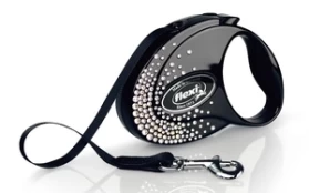Automatinis pavadėlis Flexi Glam Splash 2113, sidabro/juodas, S 3m kaina