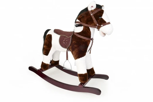 Horse on runners brown-white
