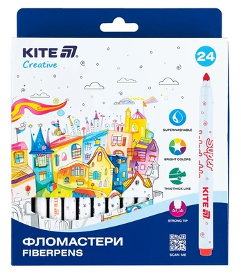Flomasteriai CREATIVE, Kite, 24 sp.