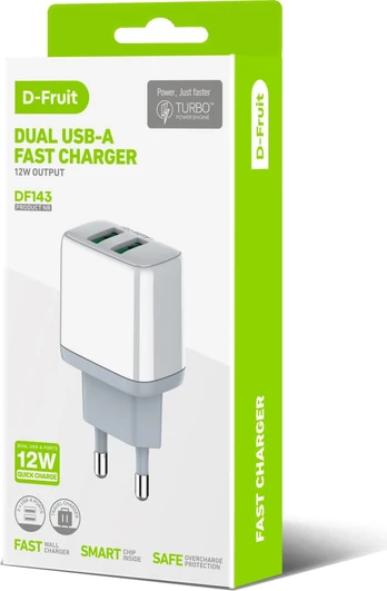 D-Fruit charger 12W 2xUSB-A DF143