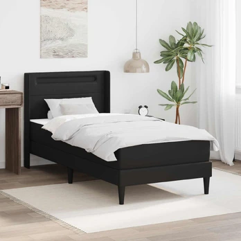 Lovos rėmas su čiužiniu Juoda 90 x 200 cm Dirbtinė oda