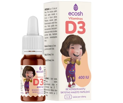 Vitaminas D3 ECOSH KAKĖ MAKĖ, 400 IU, 10ml