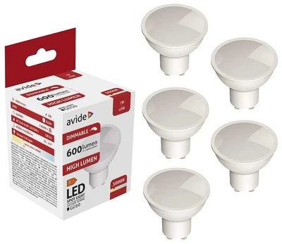 Avide LED lemputė 7W GU10 Dimmable 5 vnt