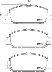 Stabdžių trinkelių rinkinys, diskinis stabdys BREMBO P28077 kaina