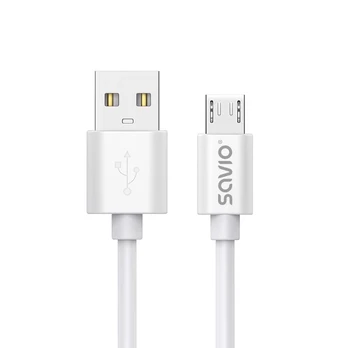USB kabelis 3 m USB 2.0, USB A - Micro USB Balta SAVIO CL-167