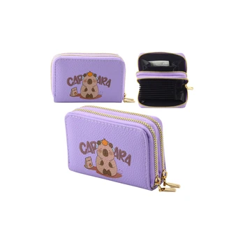 Lean Two-compartment wallet with card compartments Capybara Violetinė 12.5 x 8.5cm