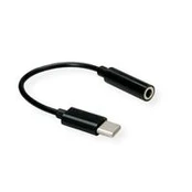 Value Audio Cable 0.13 M 3.5Mm Usb Juodas