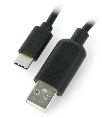 Oem Laidas USB-A į USB-C On/Off jungiklis, juodas - 0.9m