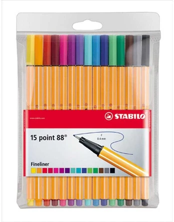 Stabilo Fineliners taškas 15 spalvų