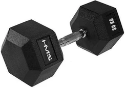 HMS hantelis Hex Pro gumuotas 1 x 30 kg