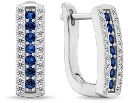 Brilio Silver Charming sidabrinis earrings with mėlynas zircons EA294BW
