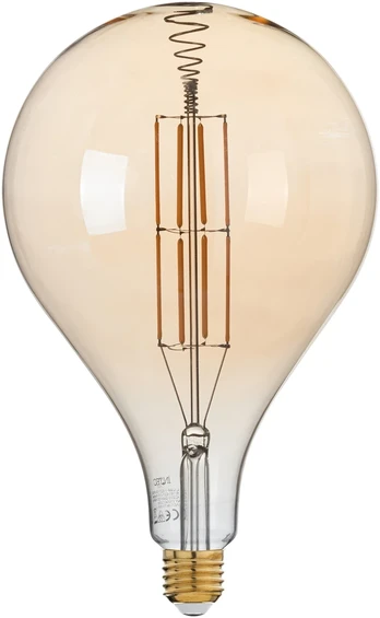 8W LED dekoratyvinė lemputė, gintaro sp., E27, 2500K