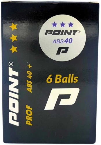 Piłeczki stalo teniso Point Prof ABS40 *** 6 vnt. balta