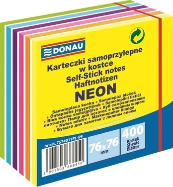 Lipnūs lapeliai pink-mix 76x76 mm, 400 vnt