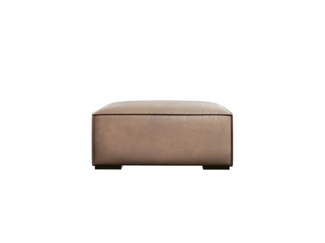 Genuine Leather Pouf, "Turin", 1 Seat, 100x100x39 Made in Europe