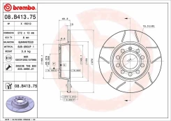 Stabdžių diskas BREMBO 08.B413.75 kaina
