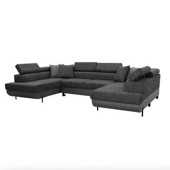 Kampinė sofa U formos su miegojimo funkcija ADI, pilka
