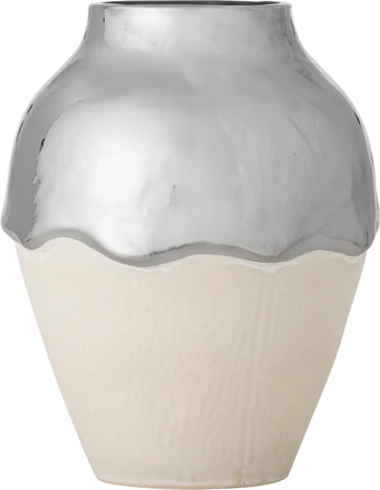 Bloomingville - Silvio Vase - Silver - Stoneware