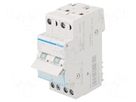 Module: toggle switch | Poles: 2 | 230VAC | 25A | IP20 | Stabl.pos: 3