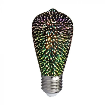 V-tac 3W LED 3D lemputė, ST64, E27, 3000K