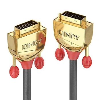 Kabelis Lindy DVI-D - DVI-D 7.5m auksinė (36205)