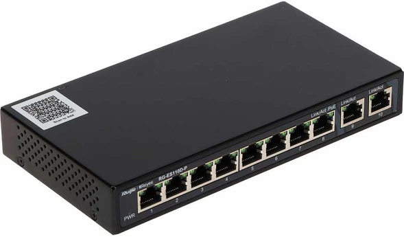 Šakotuvas Ruijie SWITCH POE RG-ES110D-P 8 PRIEVADŲ REYEE
