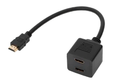 Cabletech HDMI adapterio kištukas - 2 x lizdas ant 30 cm kabelio kaina