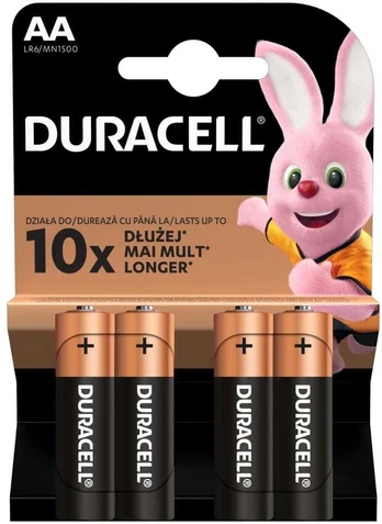 Elementai DURACELL AA, LR6, 4vnt