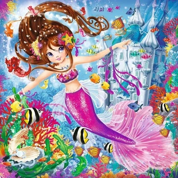 Ravensburger 08063 vaikiška dėlionė žavingos undinėlės