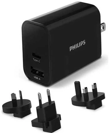 Philips USB-rejselader fast-charge 30W USB-A+C