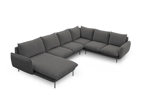 Panoramic Right Corner Sofa, "Vienna", 7 Seats, 330x235x95 Made in Europe