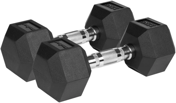 Hantle żeliwne gumowane HEX 2x7.5kg REBEL ACTIVE