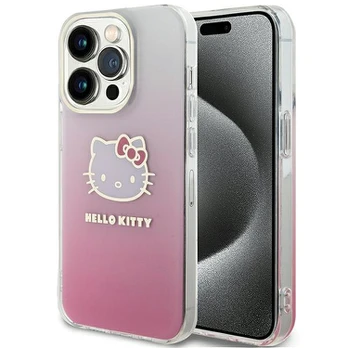 Hello Kitty IML Gradient Electrop Kitty Head dėklas iPhone 15 Pro - rožinis