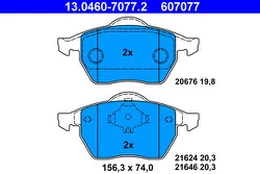 ATE 13.0460-7077.2 Brake pad set
