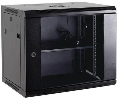 Serverių spinta Netrack 19'' 6U/450mm Glass Black