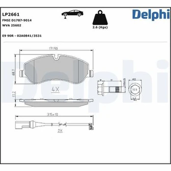 DELPHI LP2661 Brake pad set