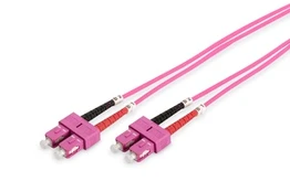 Laidas Assmann Digitus Fiber Optic Multimode Patch Cord SC Duplex, SC Optic, 3 m, rožinė