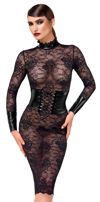 Noir Dress Lace L Seksuali suknelė