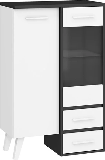 Vitrina Nordis 1D2SW, juoda/balta