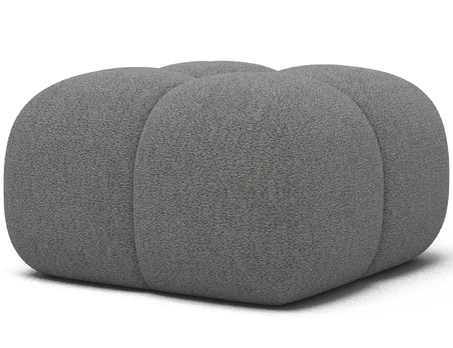 Upholstered Pouf Covio, Gray Bouclé, Modern, Gray