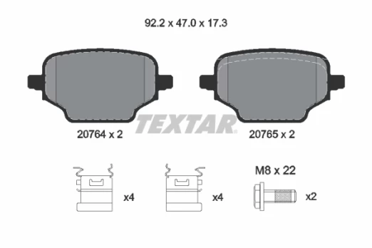 TEXTAR 2076401 Brake pad set