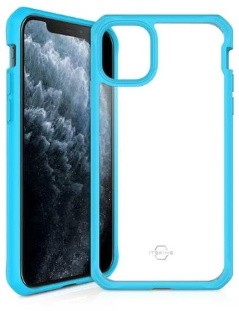 Dėklas ITSKINS HYBRID SOLID cover til iPhone 11 Pro Max / XS Max®. Blå og gennemsigtig
