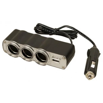 Lizdas trigubas +USB lizdas 12V