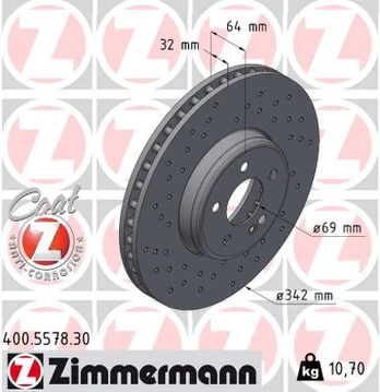Stabdžių diskas ZIMMERMANN 400.5578.30