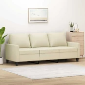 Trivietė sofa, kreminės spalvos, 180cm, dirbtinė oda kaina