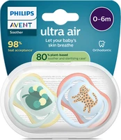 Philips Avent - Ultra air soother, 0-6m, Light green/light blue kaina